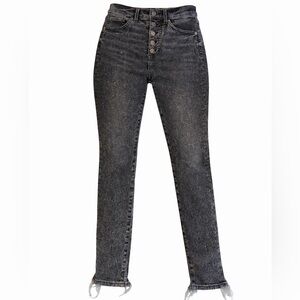 Express Charcoal Distressed Highwaisted Skinny Jeans